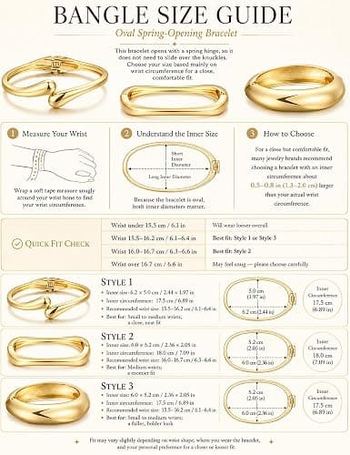 Chunky Gold Bangle Bracelets for Women, Dainty 14k Gold Plated Big Stackable Bangles Set, Trendy Statement Cuff Bracelet Stack Fashion Jewelry Gifts thumbnail 9