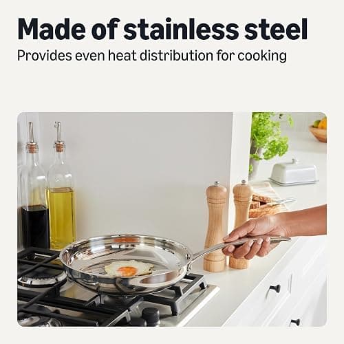 Amazon Basics Stainless Steel Cookware Set, 5-Piece, All Cooktop Friendly, Dishwasher-Safe, Induction Compatible thumbnail 3