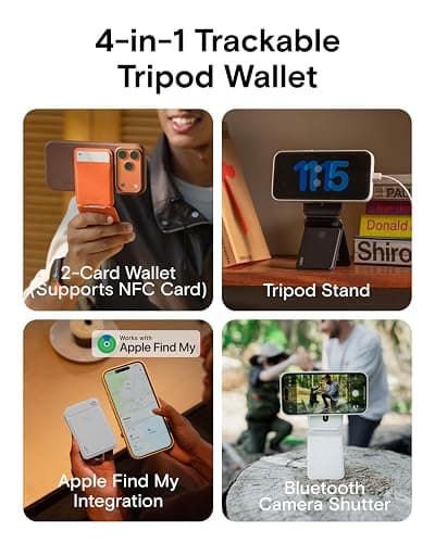 MOFT Trackable Tripod Wallet, Find My MagSafe Wallet Card Holder with Adjustable Phone Tripod Stand, 4-in-1 Magnetic Phone Wallet for iPhone 17/16/15/14/13/12 Series, Slim Minimalist Wallet,Terracotta thumbnail 4