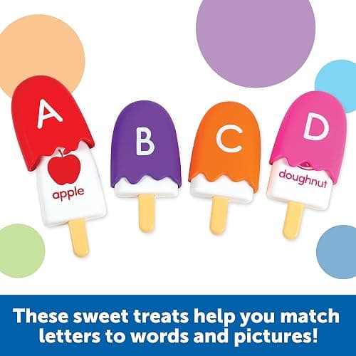 Learning Resources Mini ABC Pops – Alphabet Toys, ABC Puzzle, Phonics Games for Toddlers, Fine Motor Toys, Play Food Set, Preschool Activities, Sensory Bin Letters, Gifts for Kids thumbnail 2