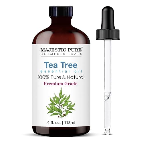 Majestic Pure Tea Tree Essential Oil with Glass Dropper - Huge 4 Fl Oz - 100% Pure and Natural Tea Tree Oil - Premium Grade Essential Oils for Diffuser, Aromatherapy, Soap and Candle Making - Image 1