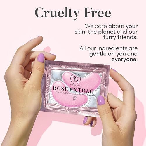 BLOOMORA Rose Under Eye Patches (30 Pairs) - Under Eye Mask for Appearance of Dark Circles - For Puffy Eyes Smoothing - Skincare Mask thumbnail 7