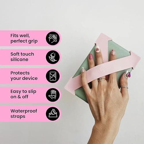 Strapsicle Silicone Hand Strap – Paperwhite Gen 11 (6.8”) & Gen 12 (7”), Colorsoft – Large – 2-Pack – Blush – Comfy Alternative to Case or Cover thumbnail 4