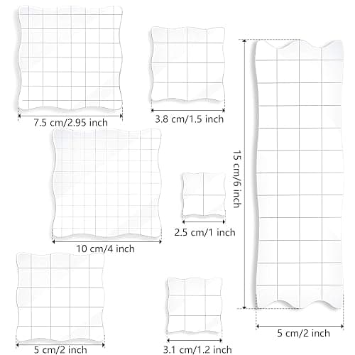 Mudder 7 Pcs Acrylic Stamp Blocks Set Clear with Grid Lines,Lace Edge | Clear Stamping Blocks Tools for Kids, Scrapbooking Craft Making, Decorative DIY, Essential Stamping Tool thumbnail 3
