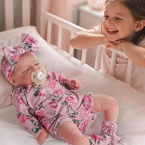 BABESIDE Lifelike Reborn Baby Dolls - Sleeping Realistic Newborn Soft Body Real Life Girl Dolls with Accessories Gifts for Kids Age 3 + & Collection, 20 inches thumbnail 9