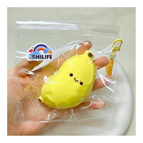 Taba Squishy,Stress Ball, Kawaii Squishies Silica Gel Toys,Stress Relieving Fur Ball OPP Packaging Gifts|Squishy Fidget Toys for Anxiety&Relaxation|Perfect Desk Accessory for Adults (Banana) thumbnail 8