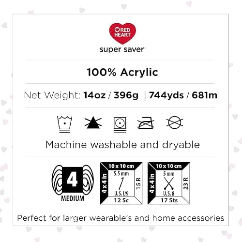 Red Heart Super Saver Jumbo Soft Navy Yarn - 2 Pack of 396g/14oz - Acrylic - 4 Medium (Worsted) - 744 Yards - Knitting/Crochet thumbnail 5
