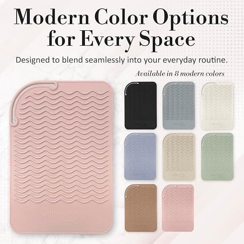 Milaya Beauty Large Heat Resistant Mat for Hair Tools – Silicone Curling Iron Holder & Flat Iron Holder – Non-Slip Hot Tool Mat & Vanity Mat – Vanity Accessories for Women, Home, Salon, or Travel thumbnail 7