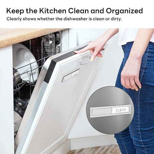 KitchenTour Dishwasher Magnet Clean Dirty Sign, Premium Stainless Steel Clean Dirty Magnet for Dishwasher Funny, Strong Magnet Non-Scratch Dishwasher Sign Kitchen Decor and Accessories thumbnail 7