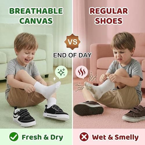 STQ KIDS Toddler Classic Retro Wide Toe Box Sneakers Boys Girls Walking Tennis Shoes Comfort First Walking Shoe Activities thumbnail 7