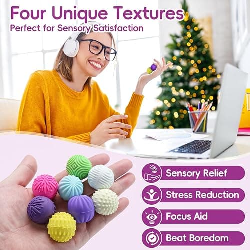 4 PCS Silicone Magnetic Balls Fidget Toys for Adults & Teens,Stress Relief Sensory Toys for Autism ADHD Anxiety,Fun Textures Gadgets,Office Desk Toy,Stocking Stuffers for Women Men Teen Gift thumbnail 6