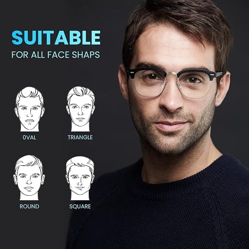 racico Blue Light Glasses for Men & Women - Mixed Material + Metal Frames with UV Protection Coating thumbnail 5
