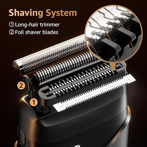 Mbzoey Electric Foil Shavers for Men: IPX7 Waterproof - Magnetic Cover | Mini Razor for Travel - Face Shaver with LED Display & USB-C Fast Charge - Micro-Comb Technology & Precision Blades thumbnail 4