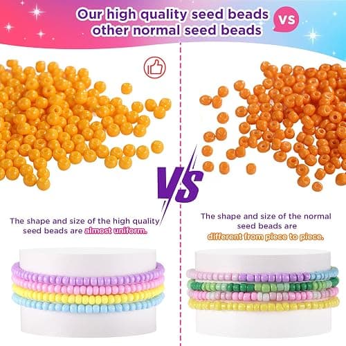 3mm Seed Beads Uniform, 39 Colors 8200pcs Small Beads for Jewelry Making, Friendship Bracelet Bead for Girls Adults thumbnail 2