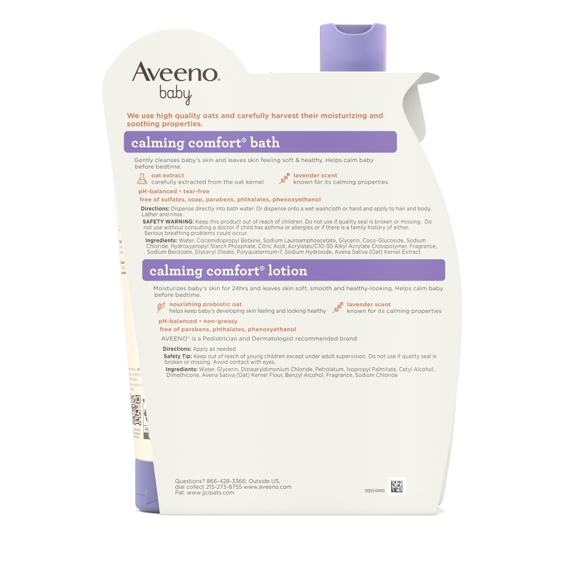 Aveeno Baby Calming Comfort Bath + Lotion Set, Baby Skin Care Products, 2 Items thumbnail 7