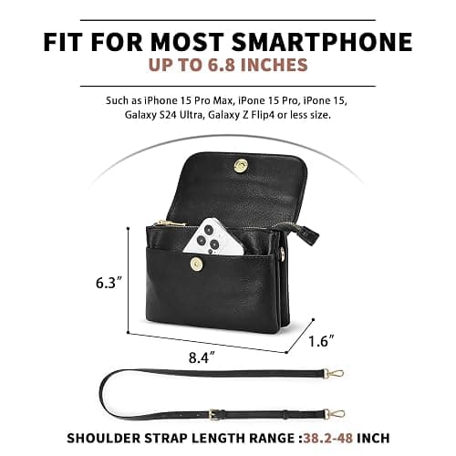 CHOLISS Small Crossbody Bags for Women, Vegan Leather Cell Phone Purse, Mini Travel Purse with Adjustable Strap Womens Gifts thumbnail 4