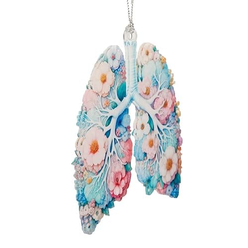 Duducraft Respiratory Therapist Gifts, Suncatcher Effect Christnas Ornament for Respiratory Therapist, Floral Lung Suncatcher Ornament for Women, Easter Day Gifts thumbnail 4