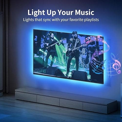 KSIPZE LED Lights for TV, 16.5ft TV led Backlight for 45-75 Inch TVs RGB TV Backlight Behind Music Sync Smart APP & Button Control TV LED Strip Lights USB Powered for Bedroom/Gaming | RGB TV Backlight Behind Music Sync Smart APP & Button Control TV LED Strip Lights USB Powered for Bedroom/Gaming thumbnail 6