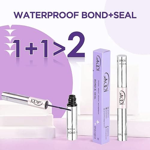 GAQQI Lash Cluster Glue, Lash Bond and Seal Waterproof, Bond & Seal Eyelash Glue for Clusters, Eyelash Adhesive Black Long-Lasting 72H, Latex-Free（5ml+5ml） thumbnail 7