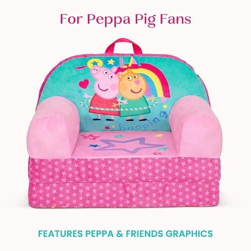 Delta Children - Peppa Pig Cozee Buddy Flip-Out Kids Chair - Greenguard Gold Certified, Pink thumbnail 7