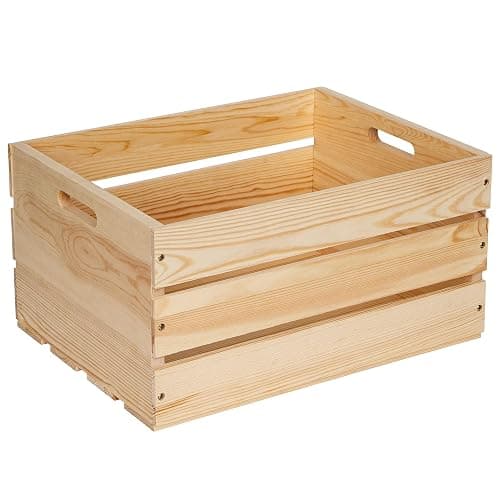 Extra Large Pine Wood Crates For Storage, Vinyl Records Storage Crates,The Storage Crates Are Made Of Pure Natural Solid Wood,Exuding Natural Pine Flavor,Unfinished Wooden Crates For Display . (1) - Image 1