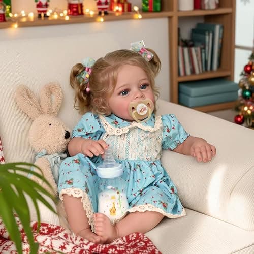 JIZHI Lifelike Reborn Baby Dolls - 18 Inch Realistic-Newborn Baby Dolls Blond Girl Handmade Real Life Baby Dolls with Clothes for Kids Age 3+ thumbnail 3
