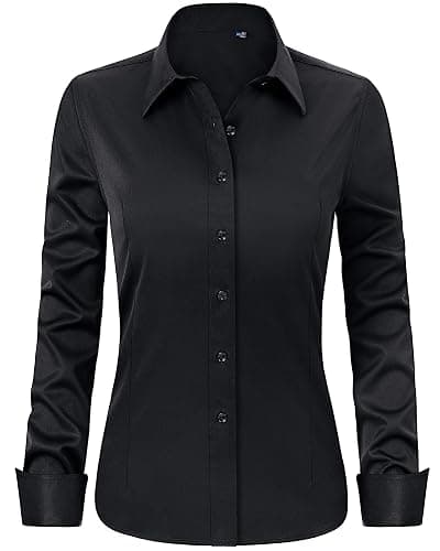 J.VER Womens Dress Shirts Long Sleeve Button Down Shirt Wrinkle-Free Business Casual Blouse Office Work Tops - Image 1
