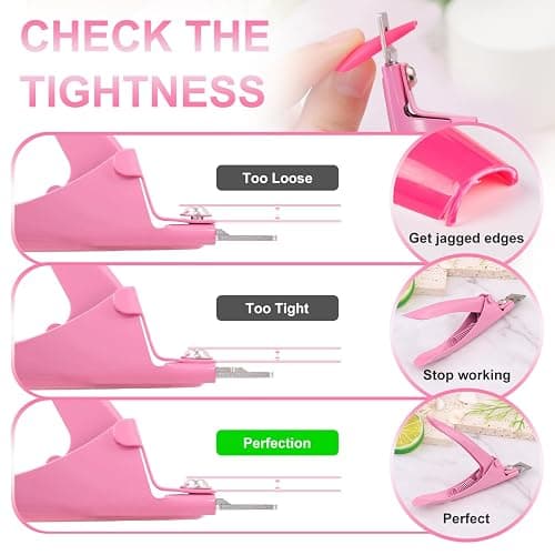 Light Pink Adjustable Nail Clippers with Magnets Sizers Nail Tip Cutter | Stainless Steel Nail Clipper Acrylic Nail Cutter for Nails Tip Trimmer for Acrylic Tips Sharp Blade Clip Tool for Salon Home thumbnail 5