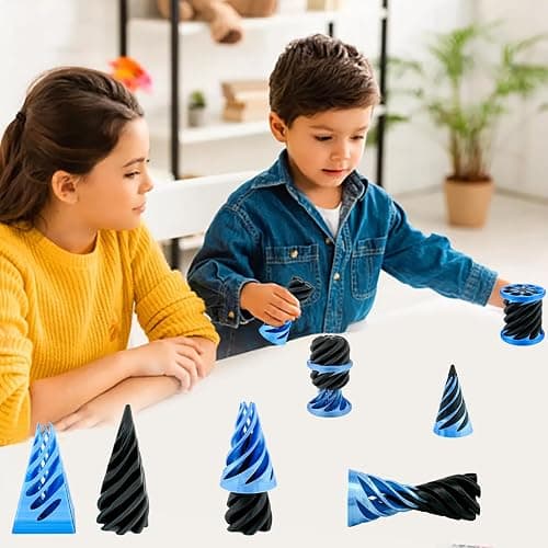 3 Packs Impossible Cone,Spiral Cone Fidget Toy Impossible Pyramid Passthrough Toy,3D Printed Spiral Cone Fidget Toy,Mini Vortex Thread Illusion Desktop Deco Souvenir Gift for Anxiety Relaxing thumbnail 2