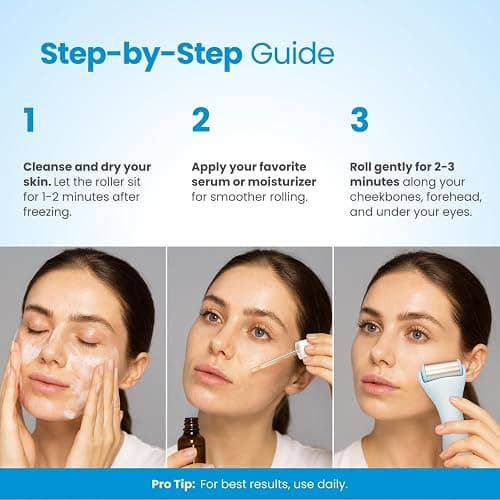 PLANTIFIQUE Ice Roller for Face & Eyes - Reduce Puffiness & Rejuvenate Skin | Stainless Steel Face Roller with Cooling Gel Beads - Lymphatic Drainage Massager - Cold Therapy for Skin thumbnail 4