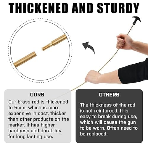 GLORYFIRE Gun Cleaning Kit Universal for Guns, Gun Brushes for Pistol, Handgun, Shotgun, Elite Brass Rods and Wire Rope, Hunting Gear Gun Accessories for Men thumbnail 4