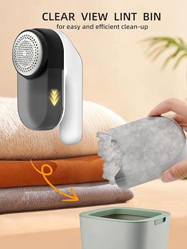 Fabric Shaver, Fuzz Remover, Rechargeable Lint Remover, LED Digital Display Sweater Shaver with 3-Speeds and 6-Leaf Blades, Effectively Quickly Remove Fuzz, Pills for Clothes Sweater Couch Blanket… | Rechargeable & cordless, 3 speeds for all fabrics, LED display, 6-leaf blade, Ideal for sweaters, sofas, blankets. thumbnail 7
