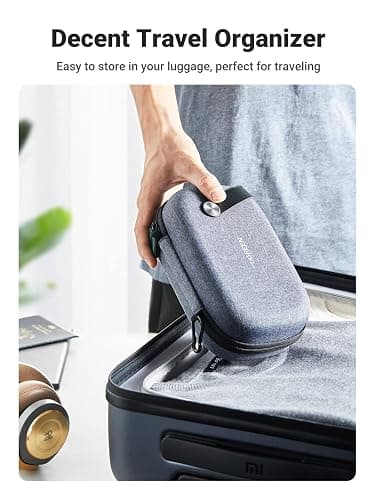 UGREEN Travel Accessories Bag, Portable Cable Organiser Travel Electronics Organiser Small Gadget Cable Bag Pouch, Hard Case for Charger Adapter Power Bank Hard Drive(Grey) thumbnail 6