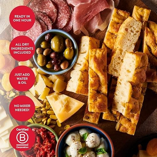 King Arthur Baking Company Crisp & Airy Focaccia Mix Kit 18.4 oz., Baking Mix - Ready in 1 hour (Pack of 2) thumbnail 6