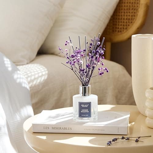 Airkeep Reed Diffuser Set,3.38 fl oz (100 ml) - Lavender Eucalyptus Oil Diffusers with 8 Reed Sticks, Home Fragrance Reed Diffuser for Bathroom Shelf Decor thumbnail 4