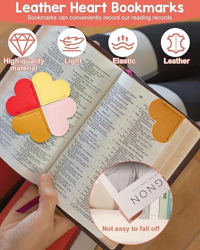 30Pcs Leather Heart Book Marks for Women, Cute Heart Bookmark Corner for Book Lovers Gifts thumbnail 3