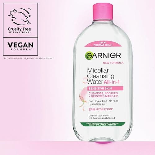 Garnier Micellar Water 700ml, All-in-One Face Cleanser & Makeup Remover | Gentle Face and Eye Makeup Remover Suitable For All Skin Types Even Sensitive Skin, Soothing Formula, Dermatologically Tested thumbnail 6