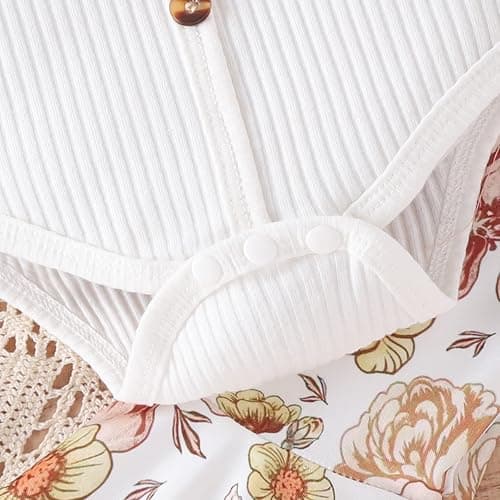 Fernvia Infant Baby Girl Clothes Suspenders Short Sleeve Ribbed Romper Flared Pants Set Headband 3pcs Summer Outfit thumbnail 4