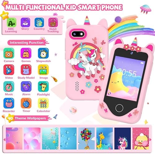Kids Smart Phone for Girls Gifts - Toddler Christmas Birthday Gift for Age 3 4 5 6 Year Old, Kids Cell Phone Toy with 2.8” Touchscreen, Dual Cameras, Learning, Play Games, Video Player with 32 GB Card thumbnail 2