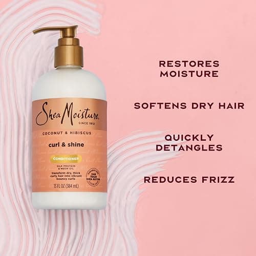 SheaMoisture Curl & Shine Conditioner Coconut & Hibiscus, for Thick, Curly Hair to Moisturize & Soften, 13 oz thumbnail 4