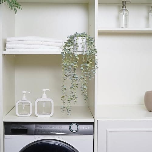 BACAMA Faux Ivy Eucalyptus Vine Fake Hanging Plants in White Pot, Medium | Decorative Hanging Plants, Fake Greenery, For Shelf thumbnail 5