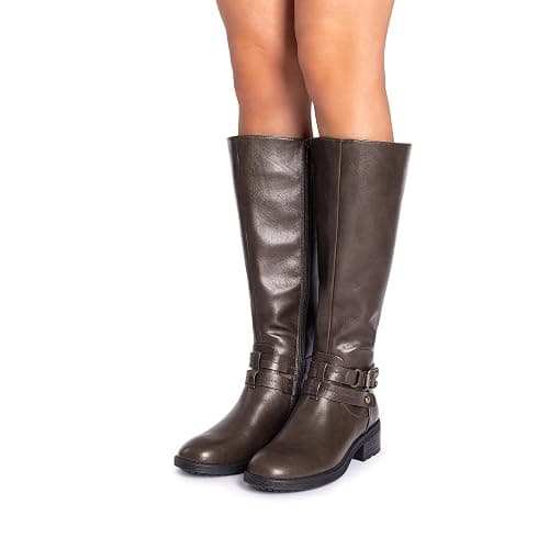 DREAM PAIRS Women's Knee High Boots, Buckle Riding Boots thumbnail 7