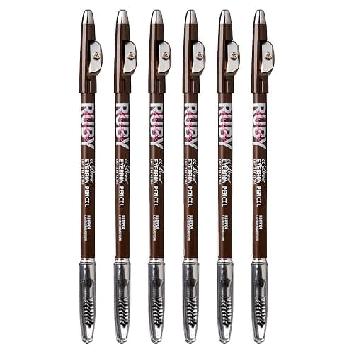 Kiss Go Brow Eyebrow Wooden Pencil Light Medium Brown(6 Pieces) - Image 1