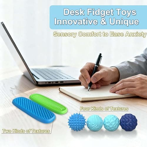 Fidget Toys Adults Silicone Magnetic Balls & Sensory Stones, 6 PCS Stress Relief Sensory Toys for Autism ADHD Anxiety, Office Desk Toys, Stocking Stuffers for Adults Teens thumbnail 4