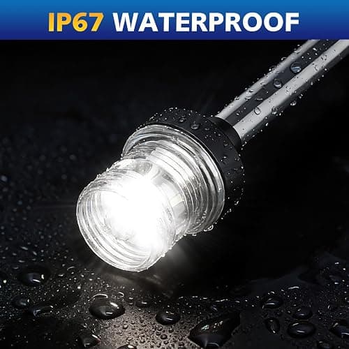 QLOOASEA 12 Inches Anchor Light Stern Light for Boats, White Boat Navigation Lights LED Waterproof IP67, Rear LED Marine Running Lights for Pontoon, Jon Boat, Fishing Boats thumbnail 3