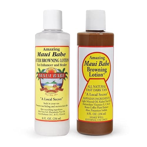 Maui Babe Before And After Browning Lotion, [2-Pack]- Before And After Sun Tan, Made In USA, 8 Ounces - Image 1