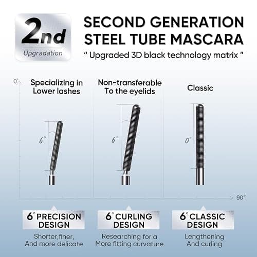 JUDYDOLL 3D Curling Eyelash Iron Mascara -Waterproof, Volumizing and Lengthening, Smudge-Proof, Clump-Free, Ultra Fine, Black & Brown Tubing Mascara, Classic & Upgraded Edition, Suitable for all Types thumbnail 5