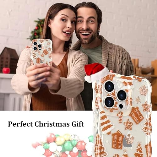 L-FADNUT Christmas Phone Case for iPhone 13 Pro Max Cute Curly Wavy Merry Christmas Pattern Case Clear Xmas Tree Cover for Girls Kids Women Slim TPU Protective Cover for iPhone 13 Pro Max,Candy Cane thumbnail 6
