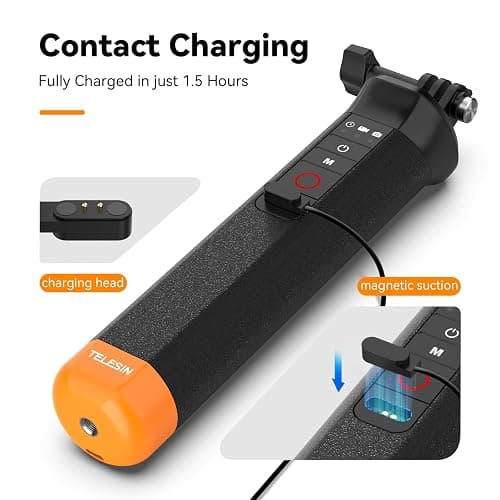 TELESIN Floating Selfie Stick Hand Grip Waterproof Handle with Bluetooth Remote for GoPro Hero 13 12 11 10 9 8 Handle Mount Accessories for Action Camera thumbnail 4