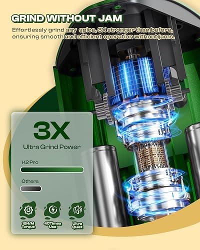 KactusKutter K2 Pro Electric Kitchen Grinder Automatic 3g Portable Spice Mill, Battery Powered Rechargeable Grinder For Kitchen Grinding up to 3 Grams - Gradient Green thumbnail 4